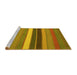 Sideview of Machine Washable Abstract Yellow Contemporary Rug, wshcon1400yw