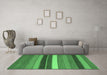 Machine Washable Abstract Emerald Green Contemporary Area Rugs in a Living Room,, wshcon1400emgrn