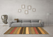 Machine Washable Abstract Brown Contemporary Rug in a Living Room,, wshcon1400brn