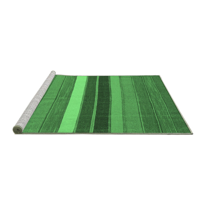 Sideview of Machine Washable Abstract Emerald Green Contemporary Area Rugs, wshcon1400emgrn