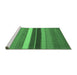 Sideview of Machine Washable Abstract Emerald Green Contemporary Area Rugs, wshcon1400emgrn