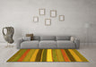 Machine Washable Abstract Yellow Contemporary Rug in a Living Room, wshcon1400yw