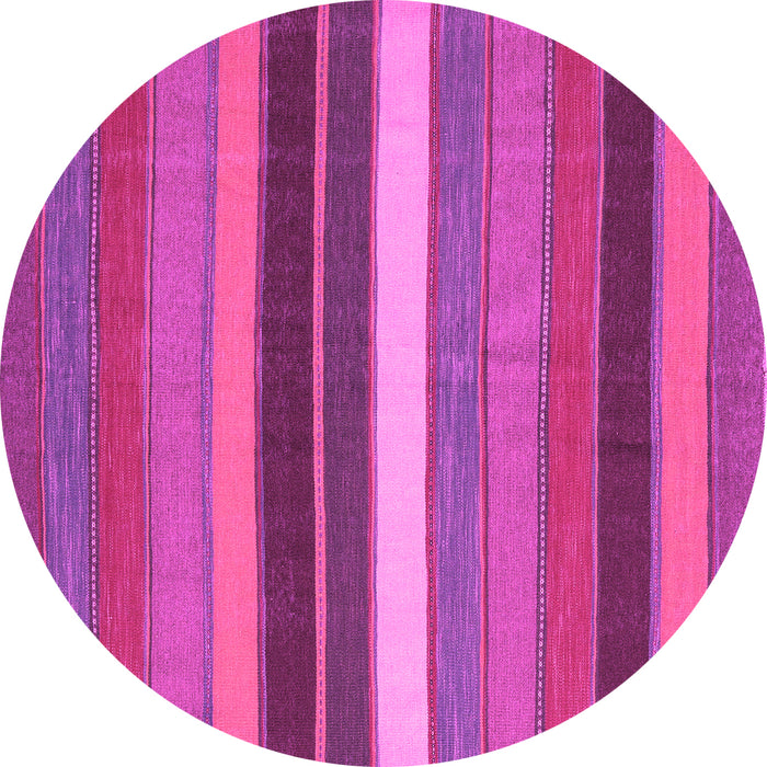 Round Machine Washable Abstract Pink Contemporary Rug, wshcon1400pnk