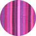 Round Machine Washable Abstract Pink Contemporary Rug, wshcon1400pnk