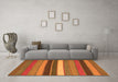 Machine Washable Abstract Orange Contemporary Area Rugs in a Living Room, wshcon1400org