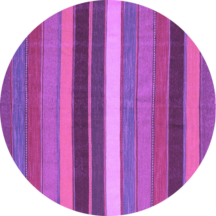 Round Abstract Purple Contemporary Rug, con1400pur