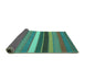 Sideview of Abstract Turquoise Contemporary Rug, con1400turq