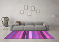 Machine Washable Abstract Purple Contemporary Rug, wshcon1400pur