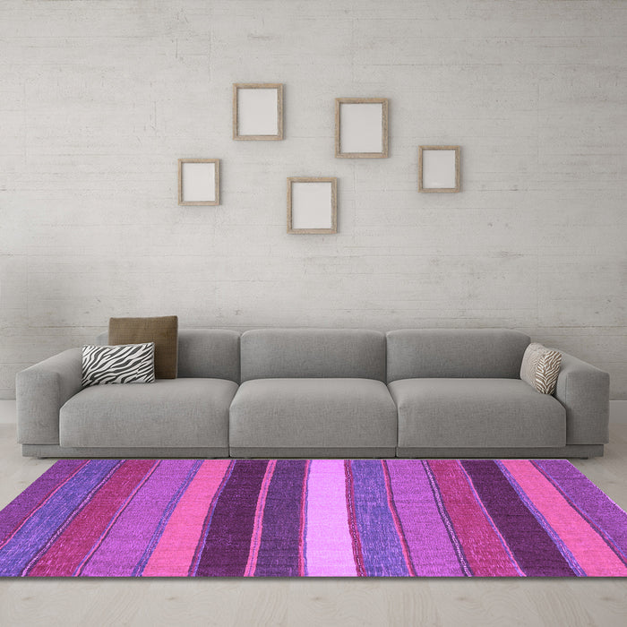 Machine Washable Abstract Purple Contemporary Area Rugs in a Living Room, wshcon1400pur