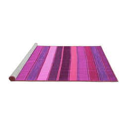 Sideview of Machine Washable Abstract Pink Contemporary Rug, wshcon1400pnk