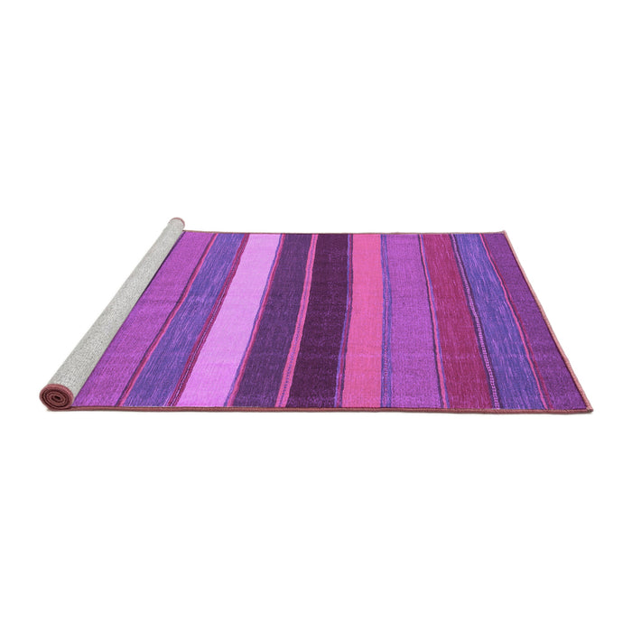 Sideview of Machine Washable Abstract Purple Contemporary Area Rugs, wshcon1400pur