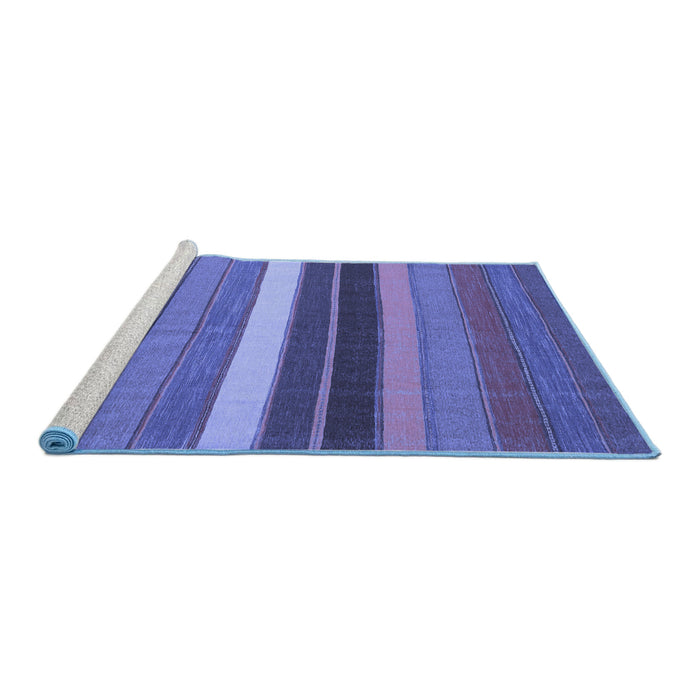 Sideview of Machine Washable Abstract Blue Contemporary Rug, wshcon1400blu