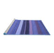 Sideview of Machine Washable Abstract Blue Contemporary Rug, wshcon1400blu