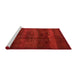 Serging Thickness of Machine Washable Contemporary Red Rug, wshcon1401