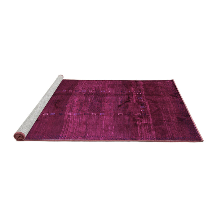 Sideview of Machine Washable Abstract Purple Contemporary Area Rugs, wshcon1401pur