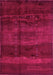 Machine Washable Abstract Pink Contemporary Rug, wshcon1401pnk