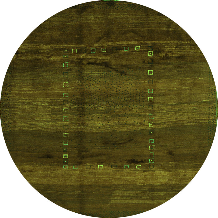 Square Abstract Green Contemporary Rug, con1401grn