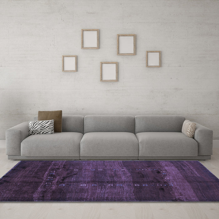 Machine Washable Abstract Blue Contemporary Rug in a Living Room, wshcon1401blu