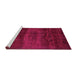 Sideview of Machine Washable Abstract Pink Contemporary Rug, wshcon1401pnk