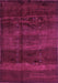 Machine Washable Abstract Purple Contemporary Area Rugs, wshcon1401pur