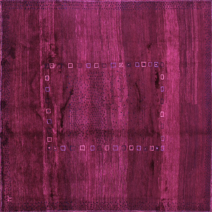 Square Abstract Purple Contemporary Rug, con1401pur