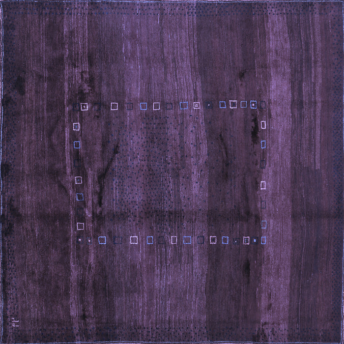 Square Abstract Blue Contemporary Rug, con1401blu