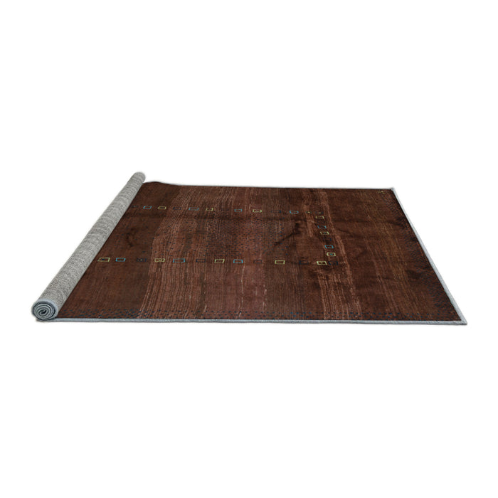 Sideview of Machine Washable Abstract Light Blue Contemporary Rug, wshcon1401lblu