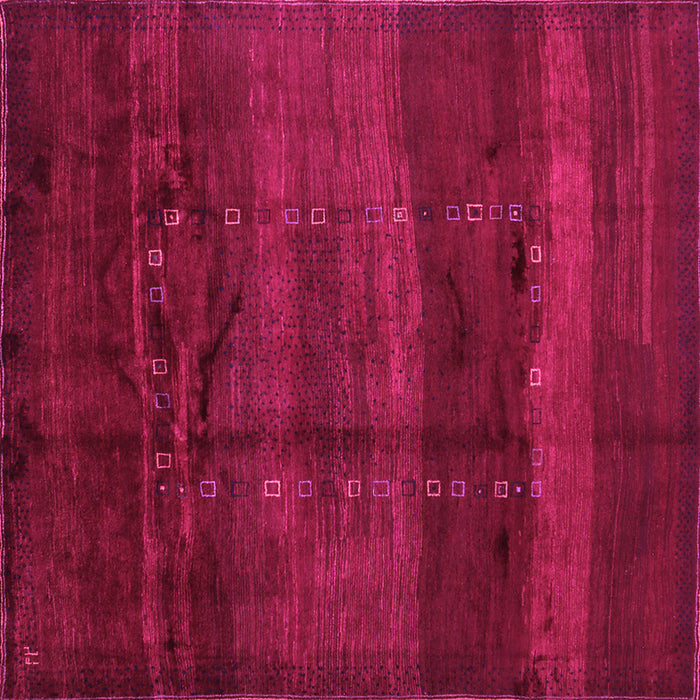 Square Machine Washable Abstract Pink Contemporary Rug, wshcon1401pnk