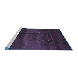 Sideview of Machine Washable Abstract Blue Contemporary Rug, wshcon1401blu