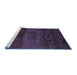 Sideview of Machine Washable Abstract Blue Contemporary Rug, wshcon1401blu