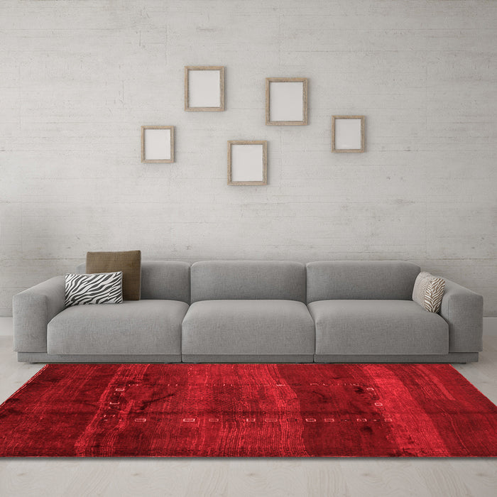 Contemporary Red Washable Rugs