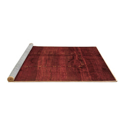 Sideview of Machine Washable Abstract Brown Contemporary Rug, wshcon1401brn