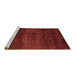 Sideview of Machine Washable Abstract Brown Contemporary Rug, wshcon1401brn