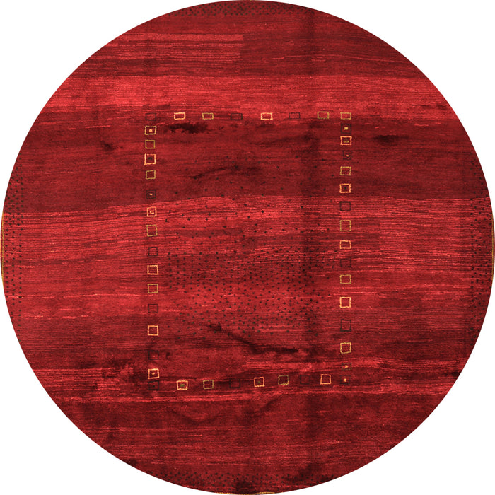 Square Abstract Orange Contemporary Rug, con1401org