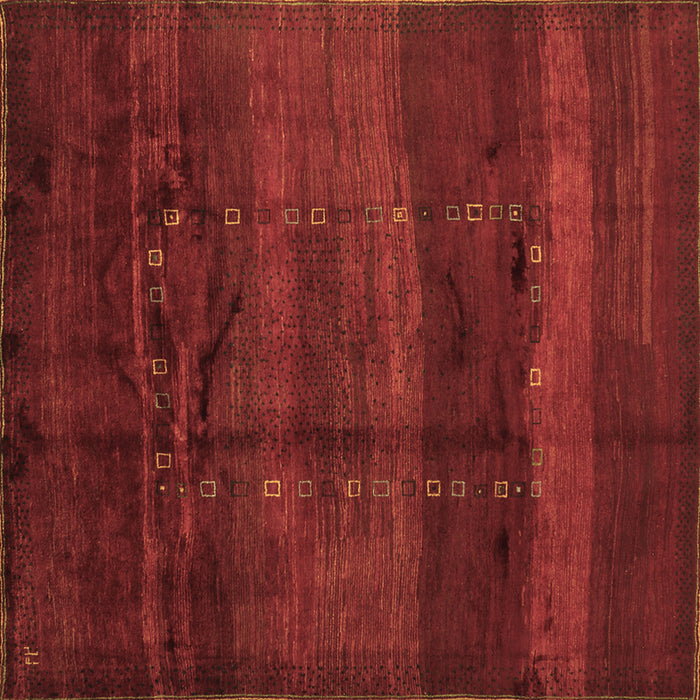 Square Abstract Brown Contemporary Rug, con1401brn