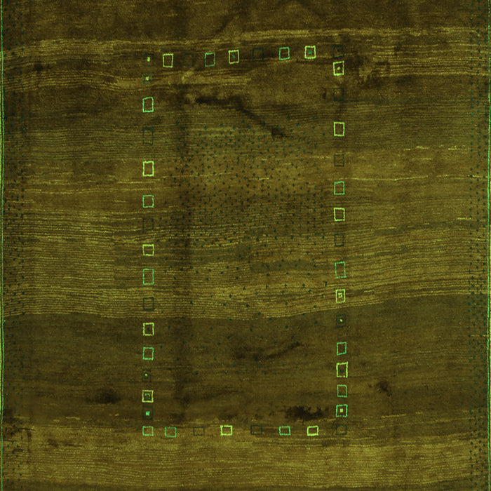 Serging Thickness of Machine Washable Abstract Green Contemporary Area Rugs, wshcon1401grn