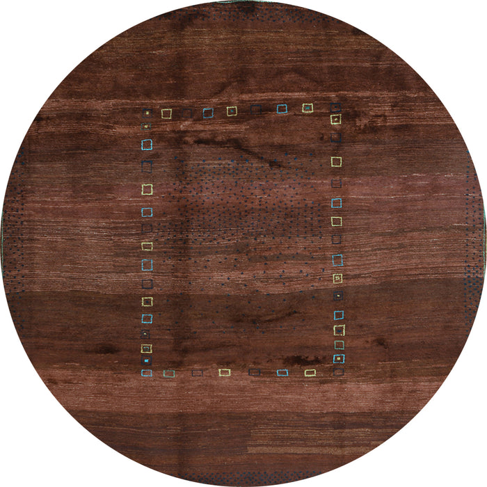 Round Abstract Light Blue Contemporary Rug, con1401lblu