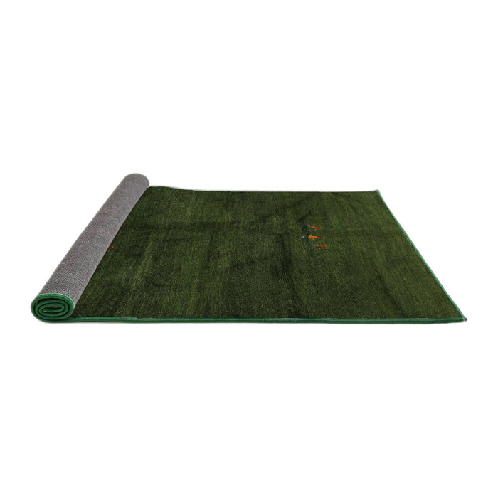 Thickness of Contemporary Dark Forest Green Modern Rug, con1402