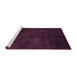 Sideview of Machine Washable Abstract Pink Contemporary Rug, wshcon1402pnk