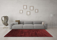 Machine Washable Abstract Red Contemporary Rug, wshcon1402red