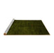 Sideview of Machine Washable Abstract Yellow Contemporary Rug, wshcon1402yw