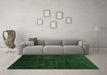 Machine Washable Abstract Emerald Green Contemporary Area Rugs in a Living Room,, wshcon1402emgrn