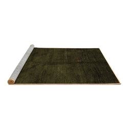 Sideview of Machine Washable Abstract Brown Contemporary Rug, wshcon1402brn