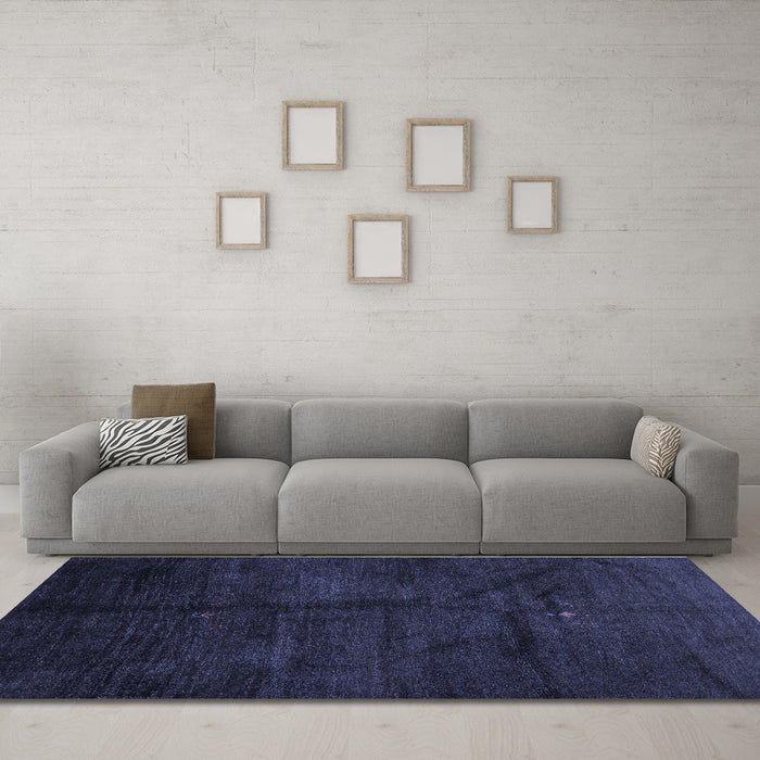 Machine Washable Abstract Blue Contemporary Rug in a Living Room, wshcon1402blu