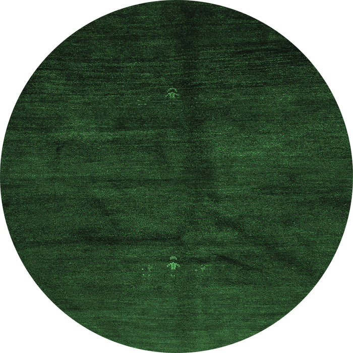 Round Abstract Emerald Green Contemporary Rug, con1402emgrn