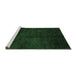 Sideview of Machine Washable Abstract Emerald Green Contemporary Area Rugs, wshcon1402emgrn