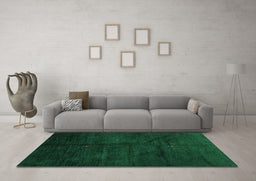 Machine Washable Abstract Turquoise Contemporary Area Rugs in a Living Room,, wshcon1402turq