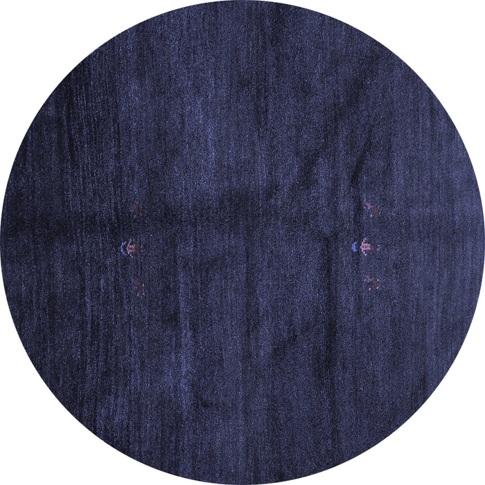 Round Abstract Blue Contemporary Rug, con1402blu
