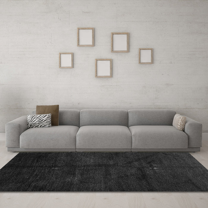 Machine Washable Abstract Gray Contemporary Rug in a Living Room,, wshcon1402gry