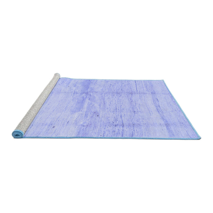 Sideview of Machine Washable Solid Blue Modern Rug, wshcon1403blu